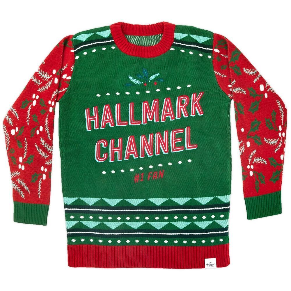 Hallmark Channel #1 Fan Christmas Holiday Ugly Sweater Unisex Size Medium NEW‎